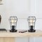 2PCS Industrial Cage Desk Lamps Vintage Table Lamps with Dual USB Ports & AC Outlet, UL-Certified Steampunk Bedside Lights for Office, Bedroom, or Gift